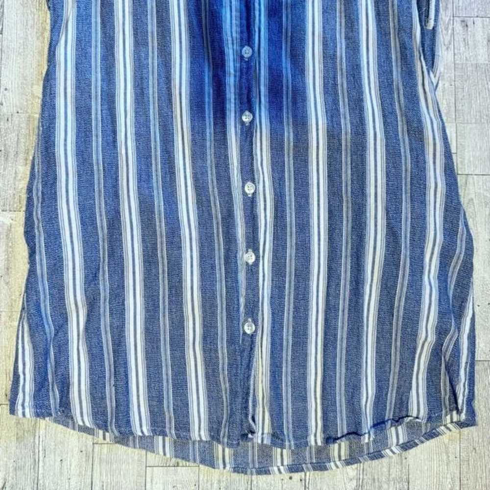 Harper Heritage, Blue Striped, Linen, Button Down… - image 6