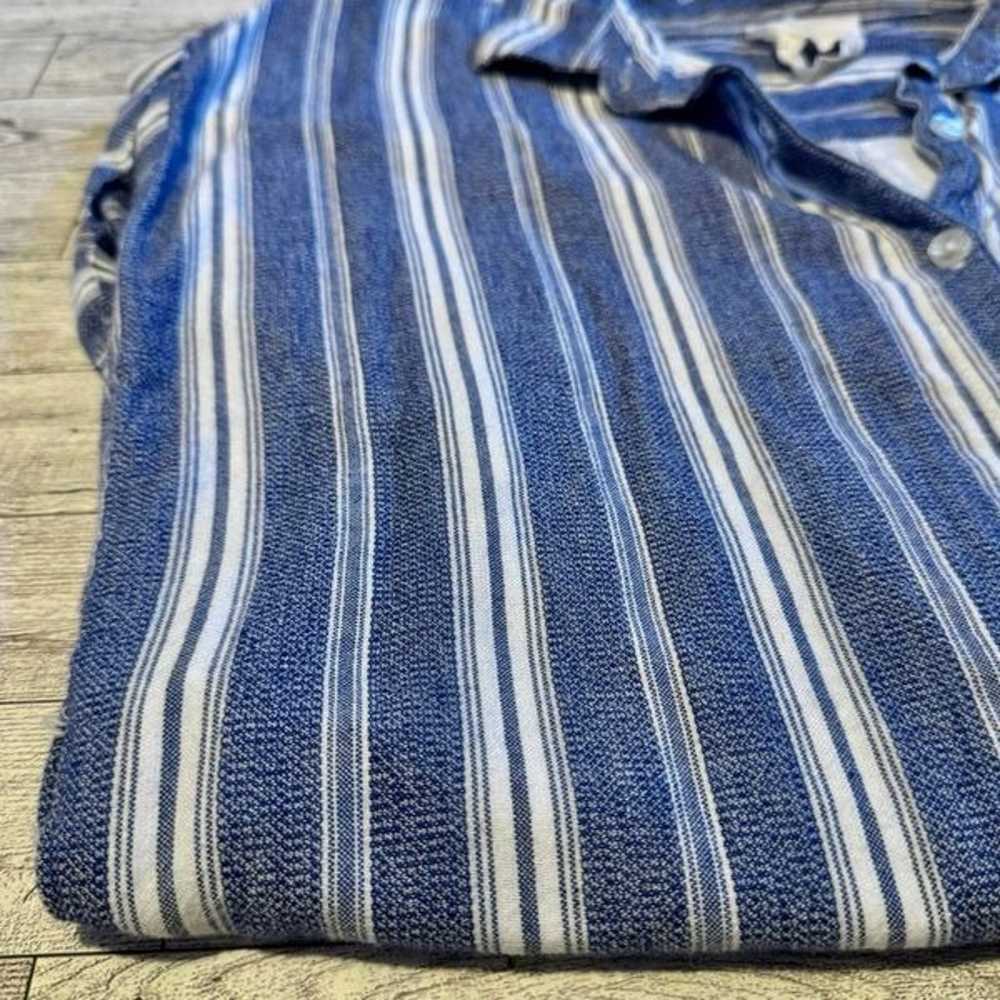 Harper Heritage, Blue Striped, Linen, Button Down… - image 9