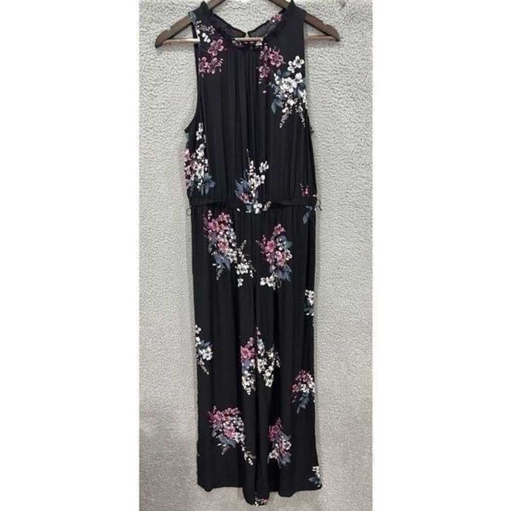 LOFT women jumpsuit womens small black floral sle… - image 1