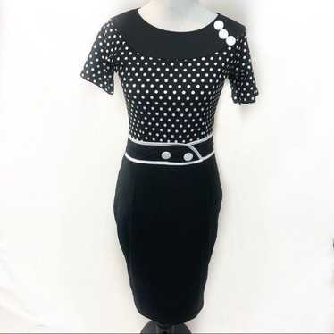 Classic Black and White Dress in Small