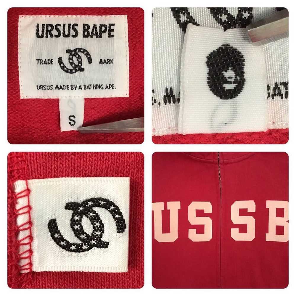 Bape × Nigo URSUS BAPE full zip hoodie red a bath… - image 8