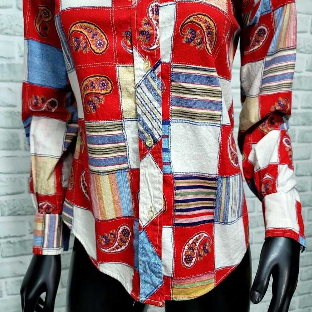 Vintage 70s Lady Arrow Womens M Patchwork Heart P… - image 3