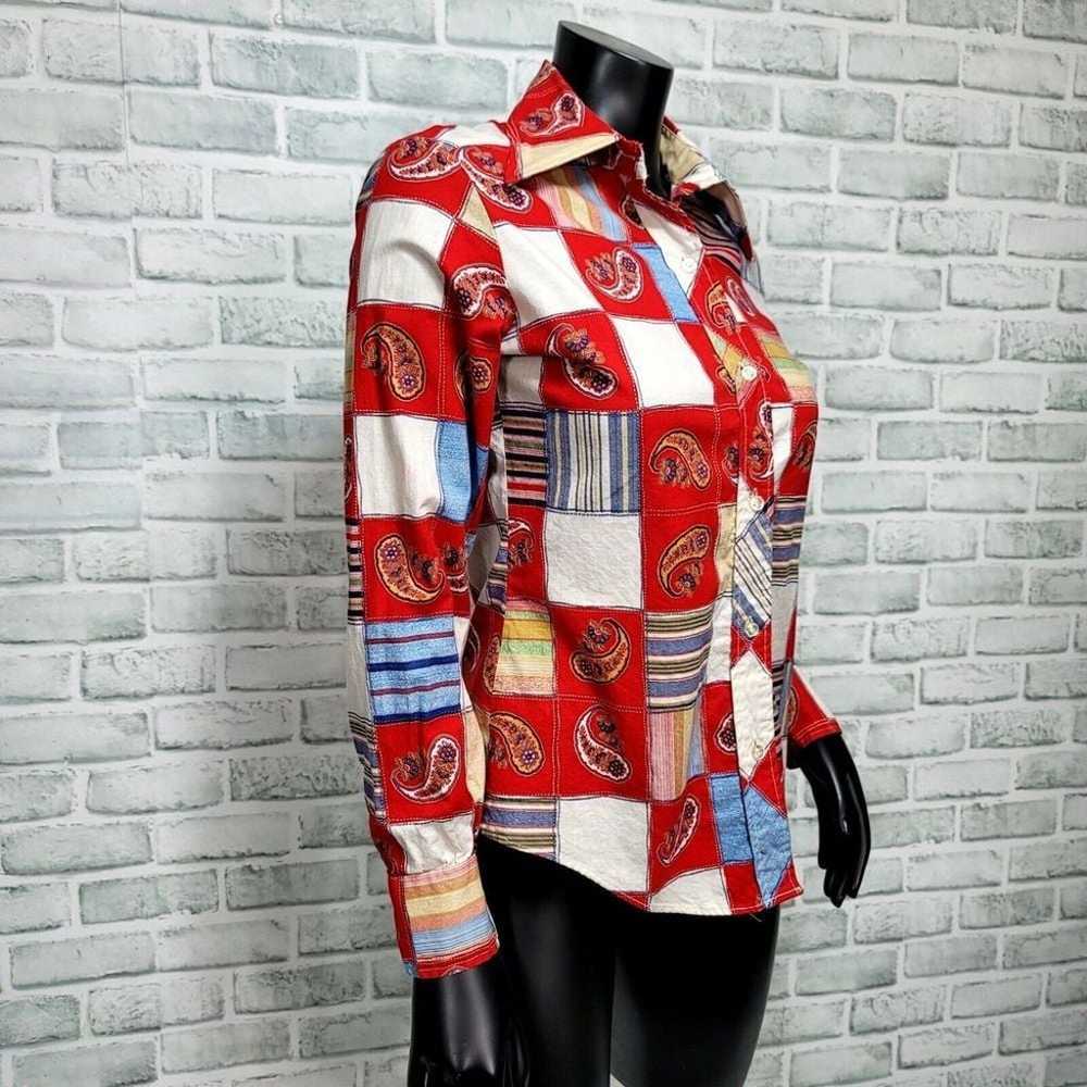 Vintage 70s Lady Arrow Womens M Patchwork Heart P… - image 5