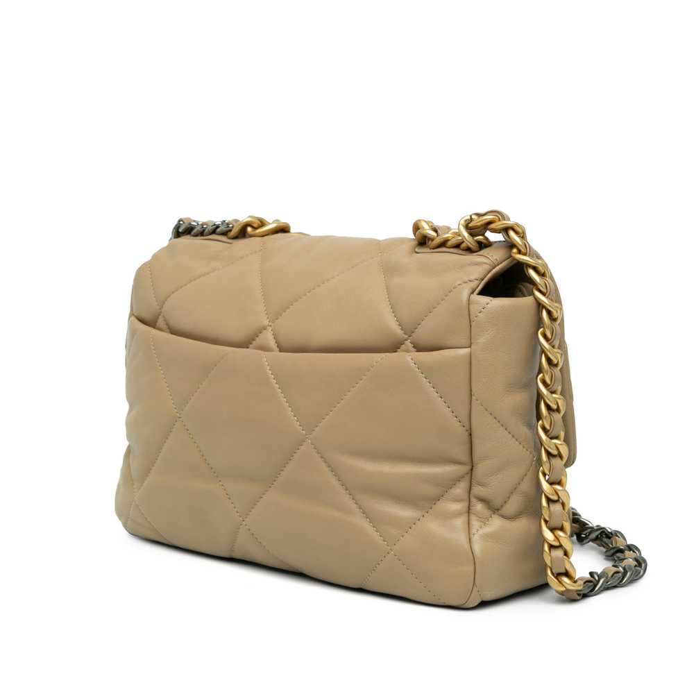 Tan Chanel Large Lambskin 19 Flap Satchel - image 2