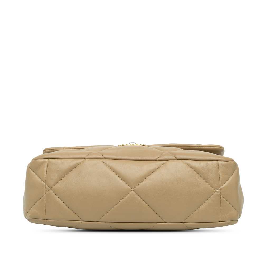 Tan Chanel Large Lambskin 19 Flap Satchel - image 3