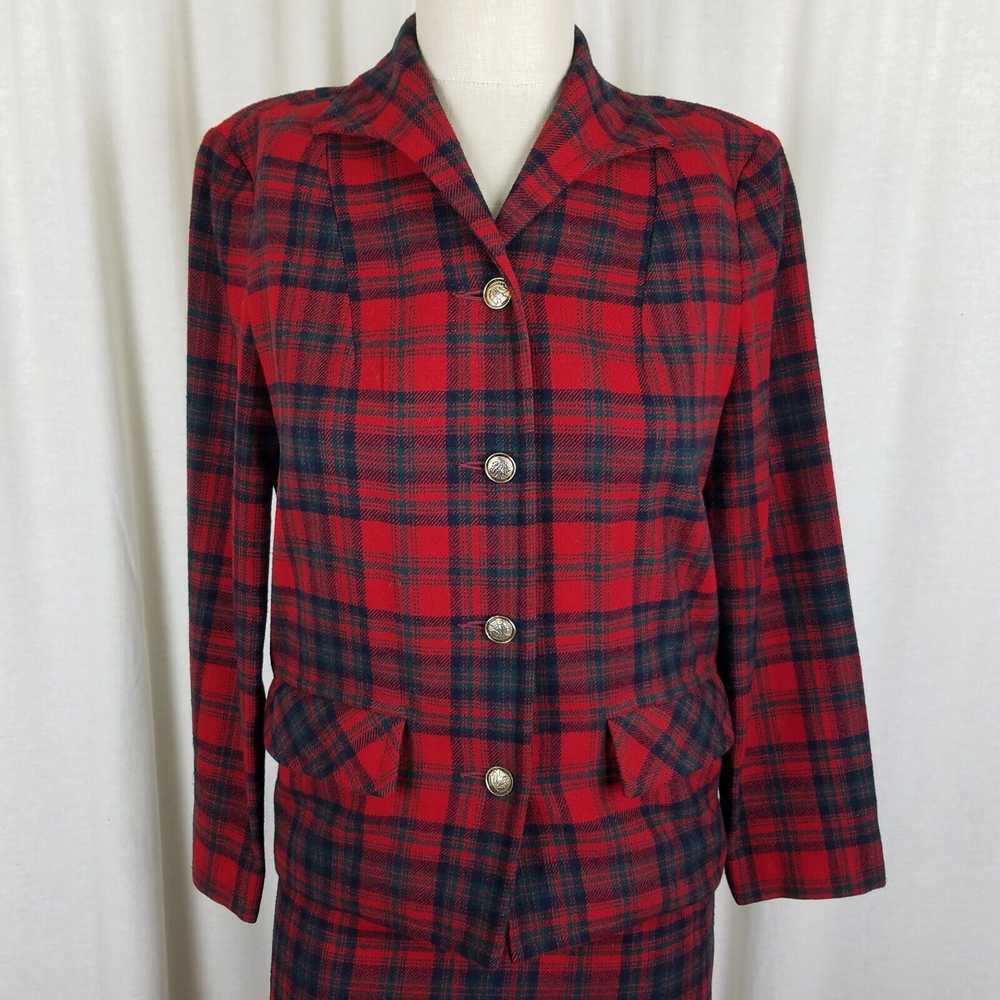 Pendleton Vtg Pendleton Calgary Wool Plaid Blazer… - image 2