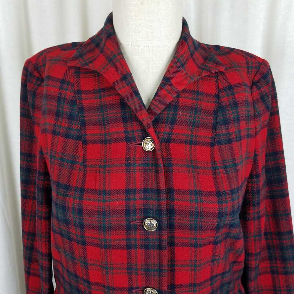 Pendleton Vtg Pendleton Calgary Wool Plaid Blazer… - image 3