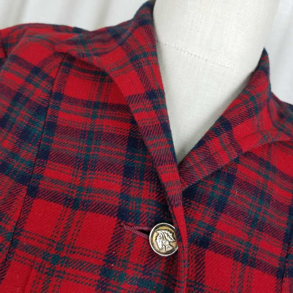 Pendleton Vtg Pendleton Calgary Wool Plaid Blazer… - image 4