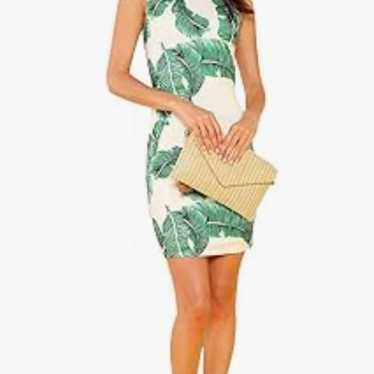 Tropical Palm Leaf Printed Dress size small - image 1