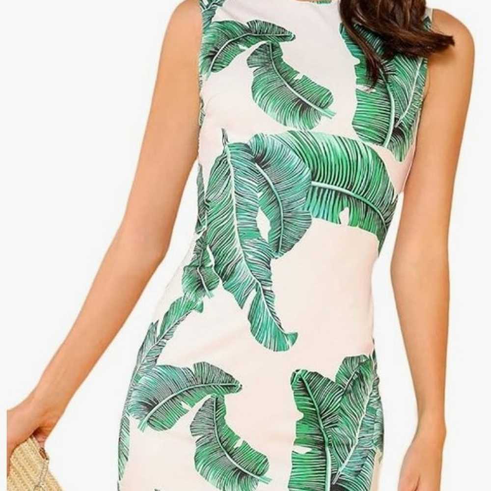 Tropical Palm Leaf Printed Dress size small - image 2