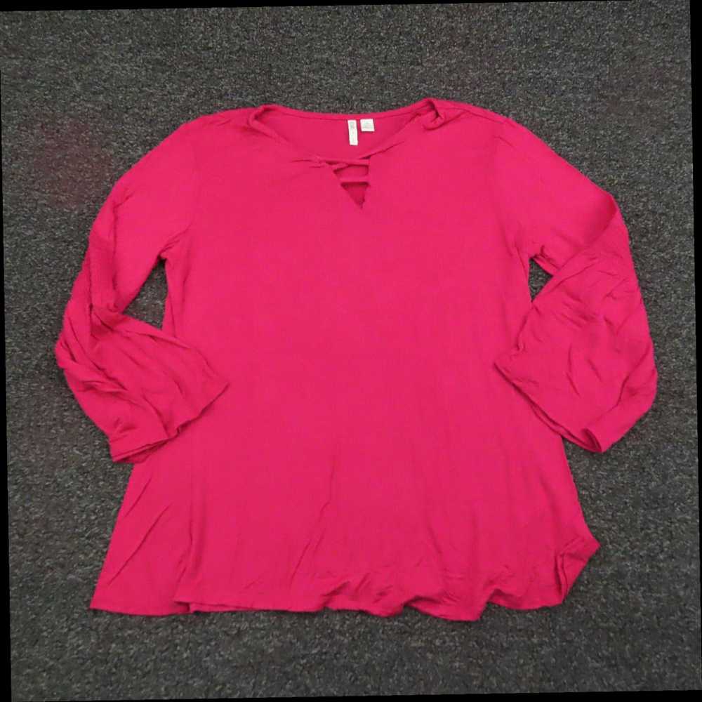 Vintage Small Pink Flared Long Sleeve Casual Ladi… - image 1