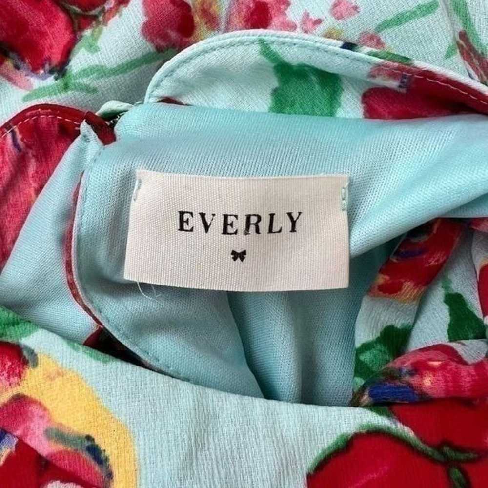 Everly Blue Floral High Neck Sleeveless Shift Dre… - image 8