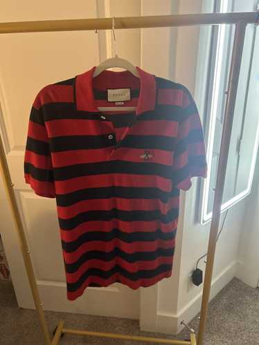 Gucci Gucci Men’s Striped Bee Embroidery Polo