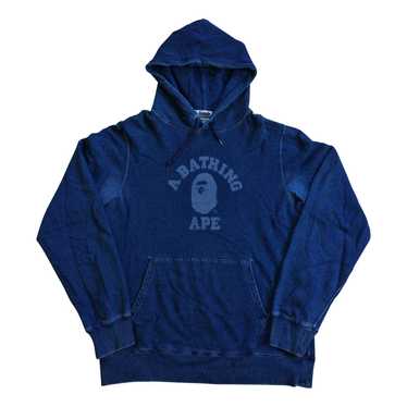 Bape Indigo College Pullover Hoodie - image 1