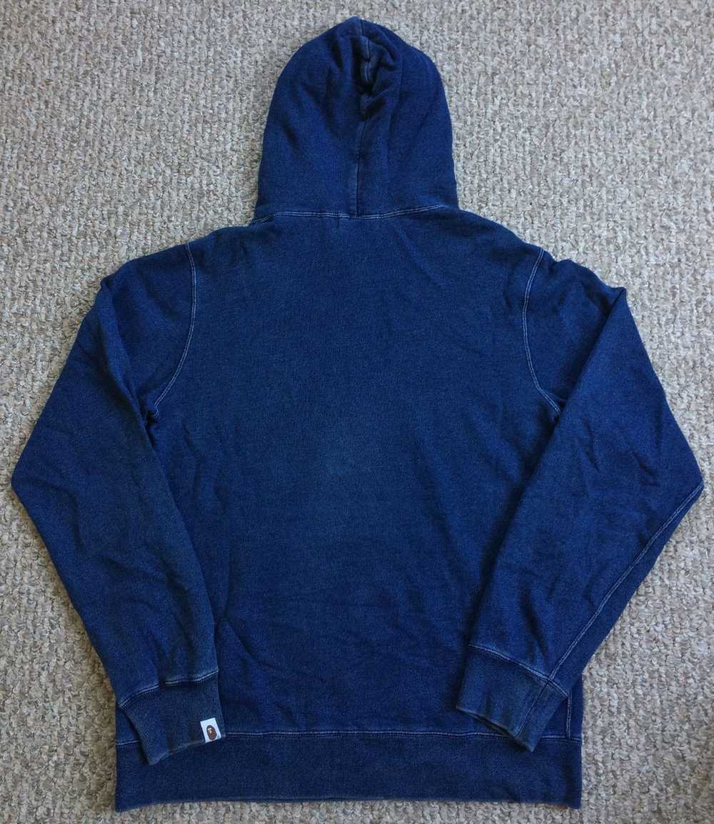 Bape Indigo College Pullover Hoodie - image 2