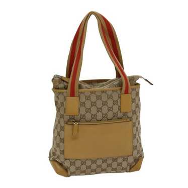 Gucci GUCCI GG Canvas Sherry Line Hand Bag Beige … - image 1