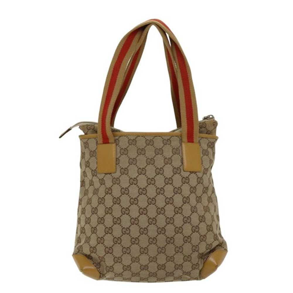 Gucci GUCCI GG Canvas Sherry Line Hand Bag Beige … - image 2