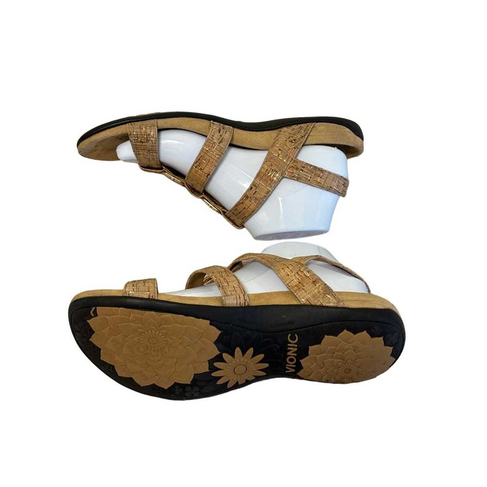 Vionic VIONIC Amber Sandals 10 Women Tan Metal Sq… - image 4