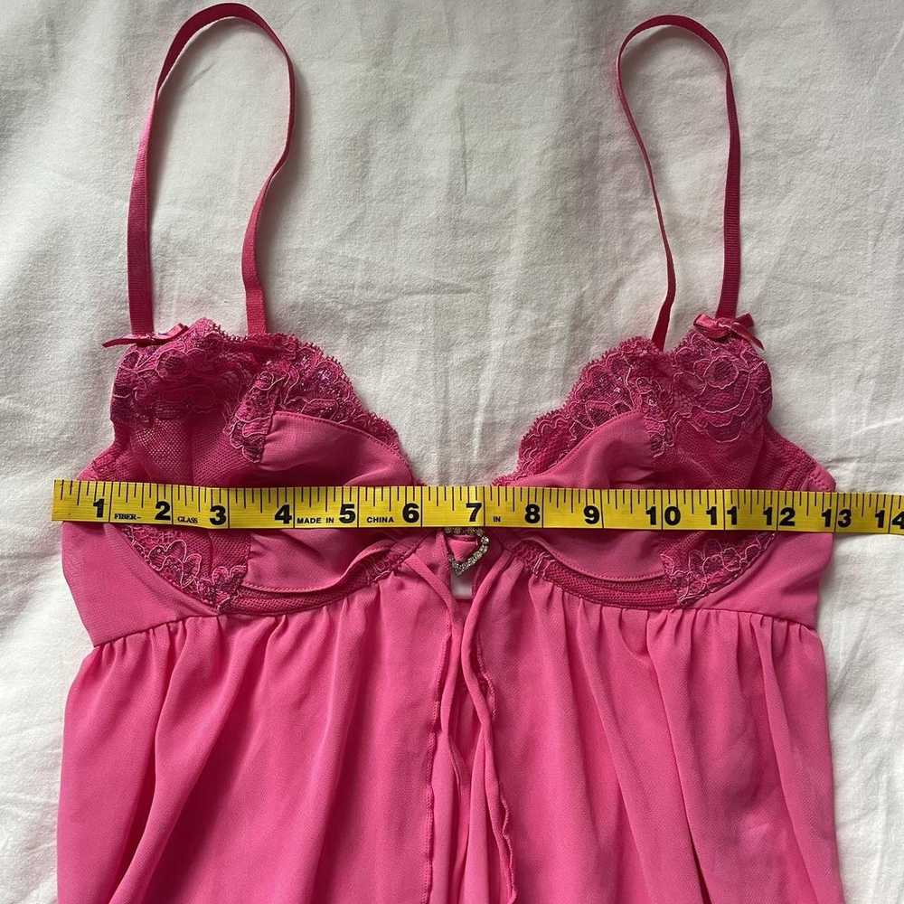 Vintage Vintage Y2K Pink Lacy Lingerie Top/Chemise - image 4