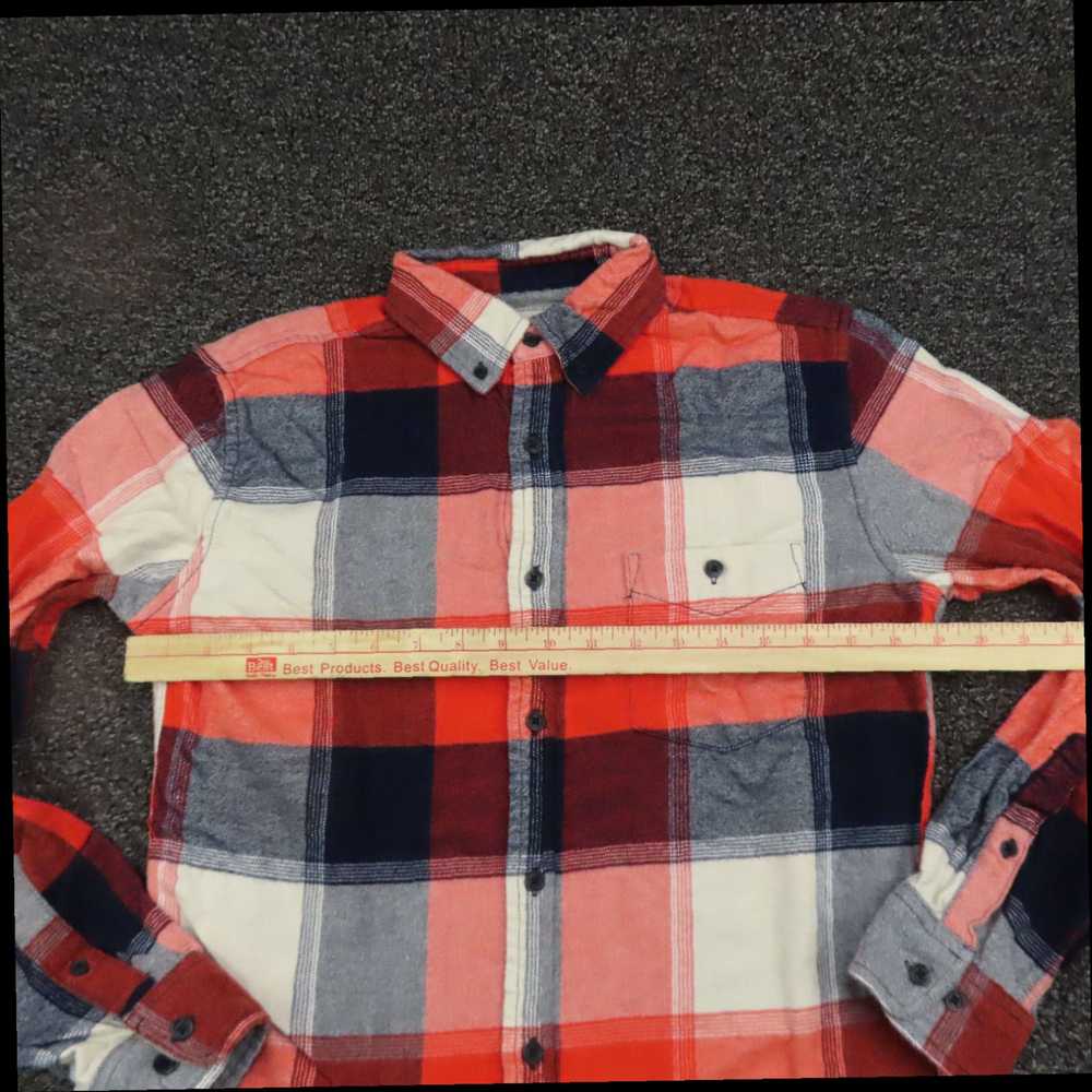 Merona Red and Blue Plaid Flannel Button Up Long … - image 2