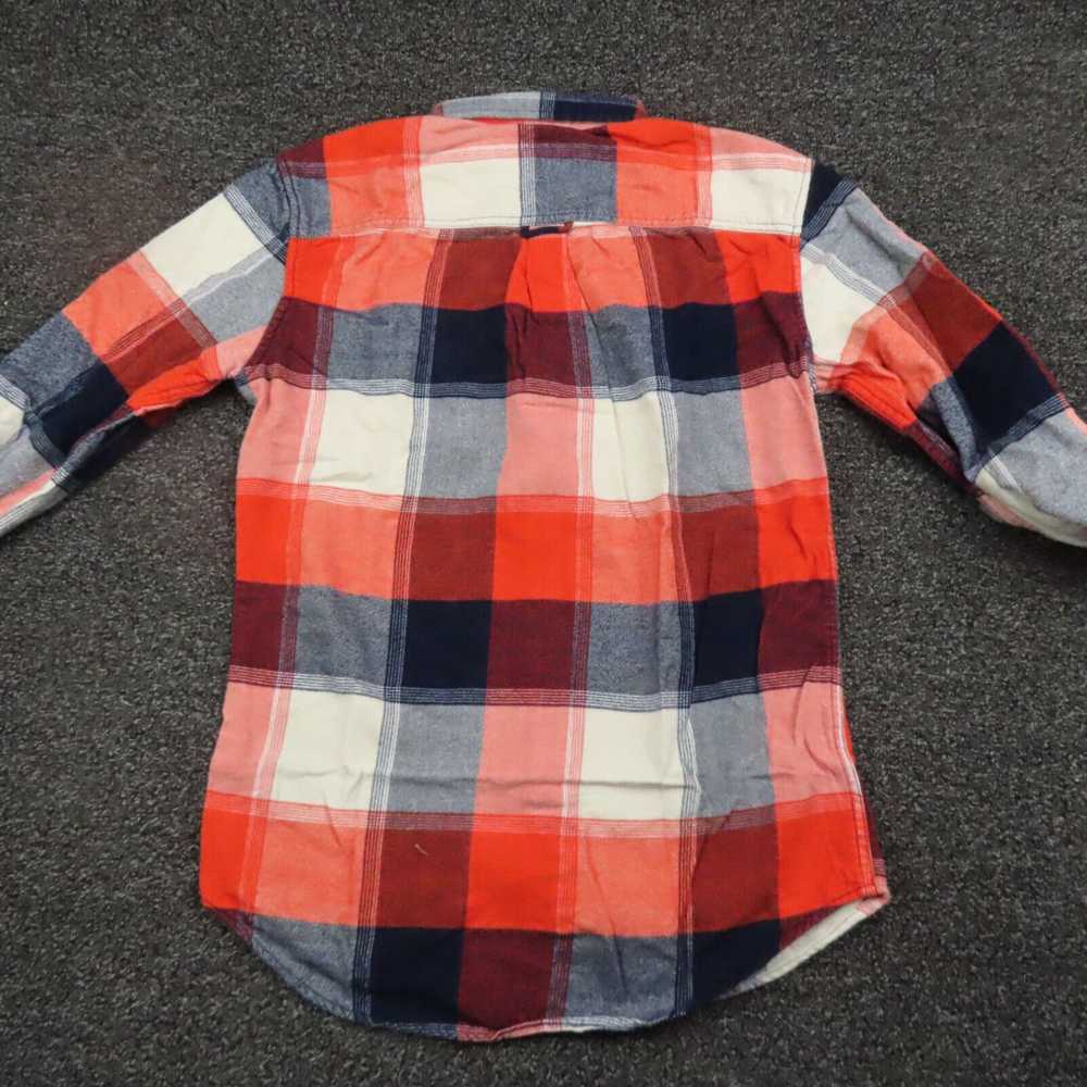 Merona Red and Blue Plaid Flannel Button Up Long … - image 6