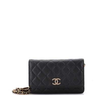 CHANEL Textured CC Wallet on Chain Quilted Caviar - image 1