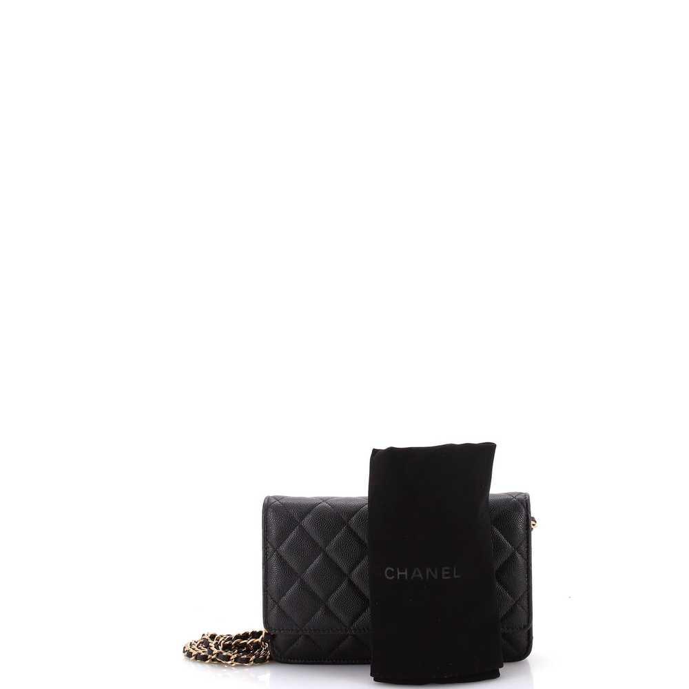 CHANEL Textured CC Wallet on Chain Quilted Caviar - image 2