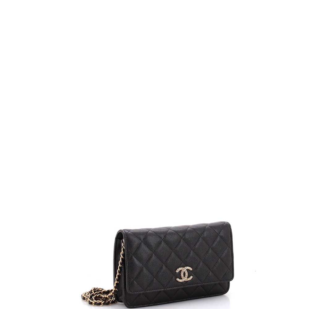 CHANEL Textured CC Wallet on Chain Quilted Caviar - image 3