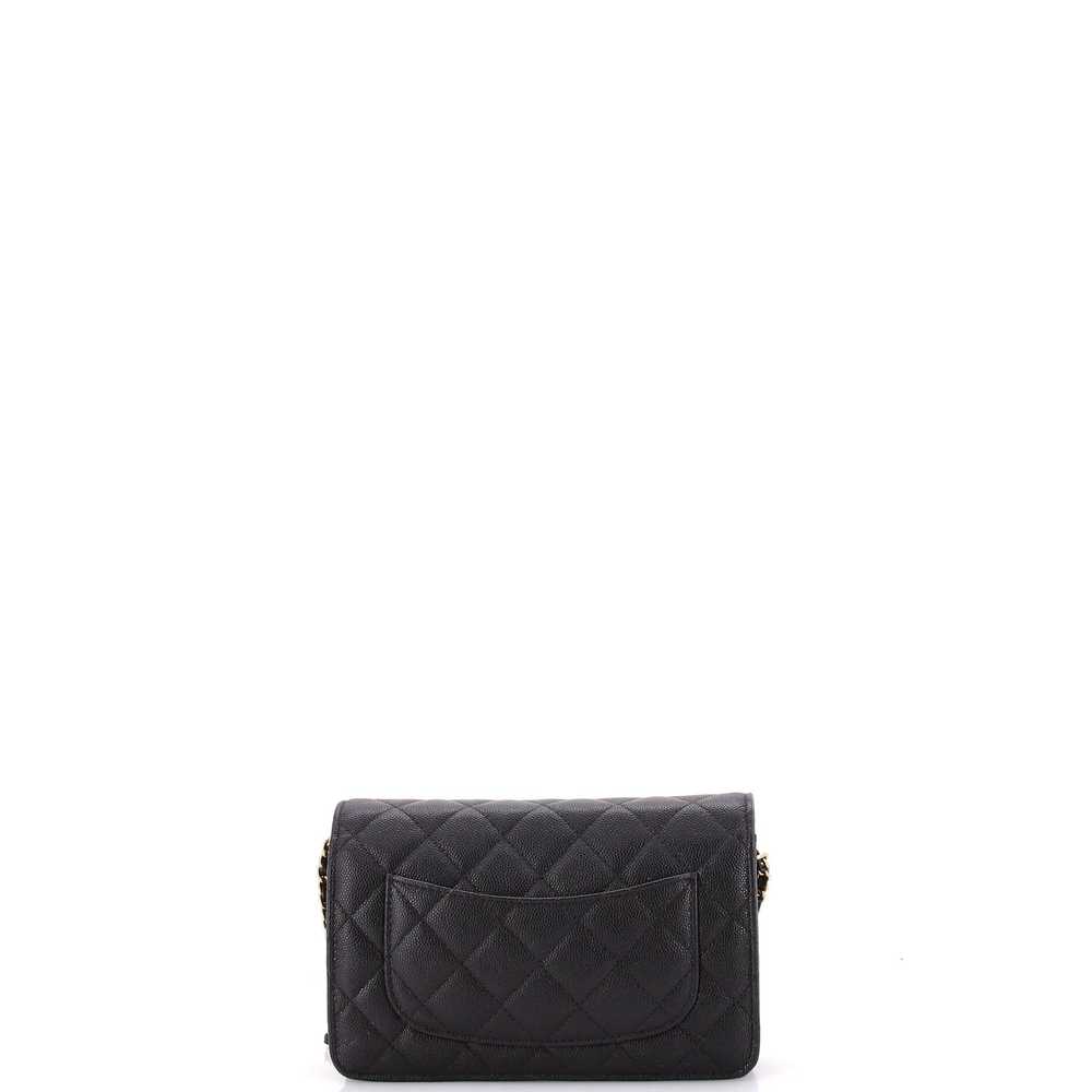 CHANEL Textured CC Wallet on Chain Quilted Caviar - image 4