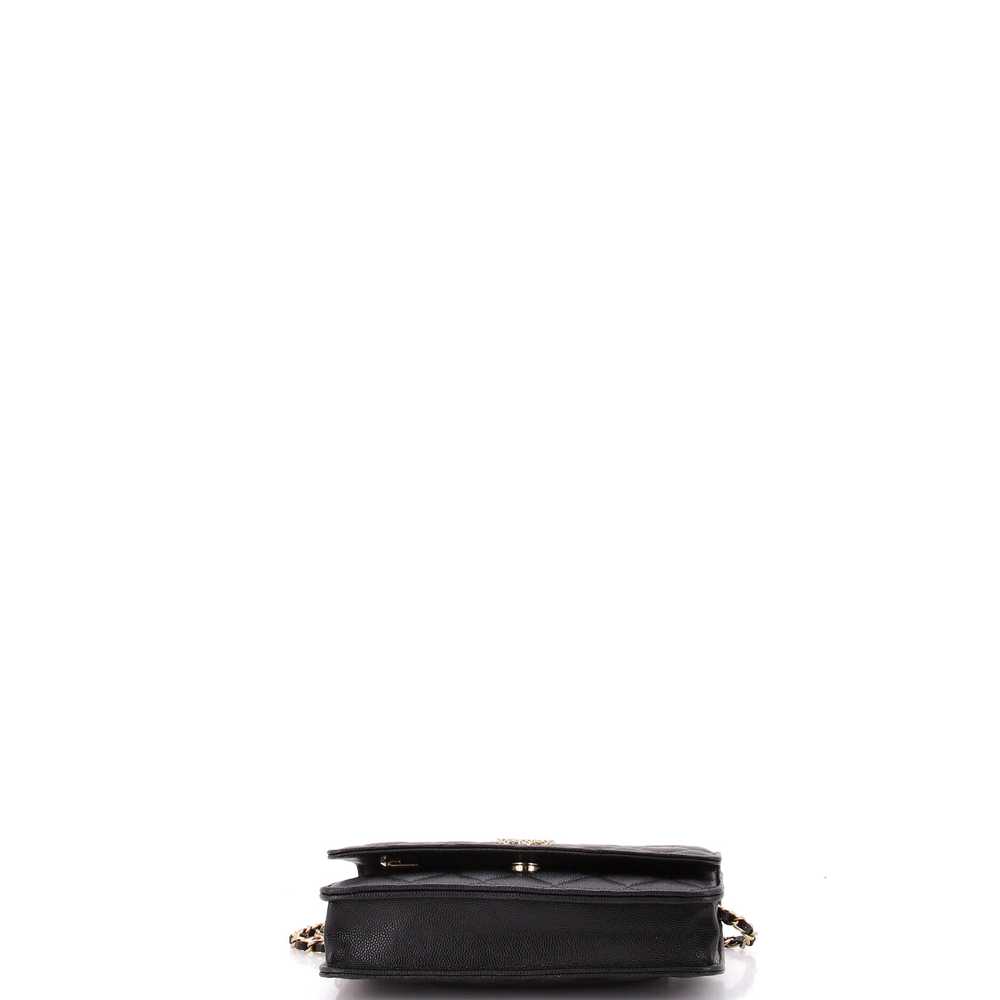 CHANEL Textured CC Wallet on Chain Quilted Caviar - image 5