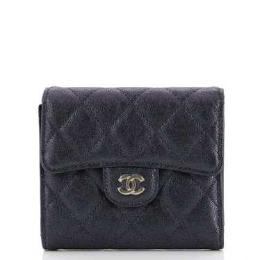 CHANEL CC Compact Classic Flap Wallet Quilted Cavi