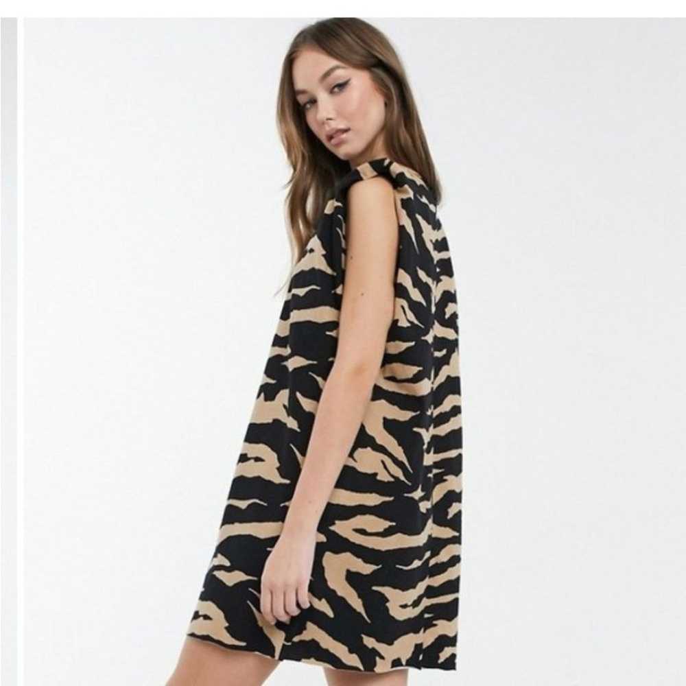 ASOS Zebra Print Mini t-Shirt dress Size 6 - image 3