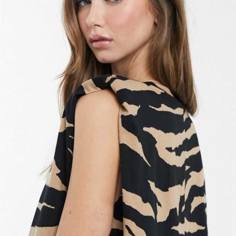 ASOS Zebra Print Mini t-Shirt dress Size 6 - image 4