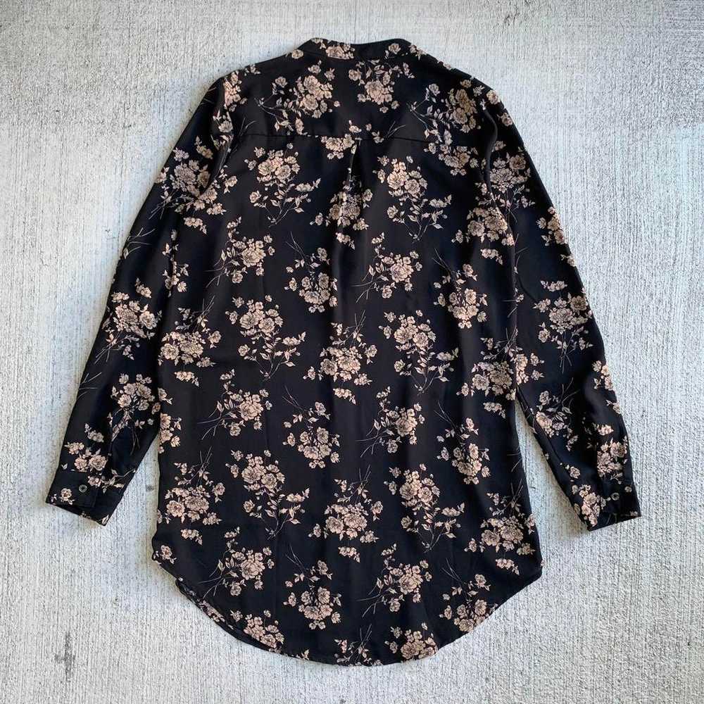 Vintage Patterned Band Collar Women's Long Shirt - image 6