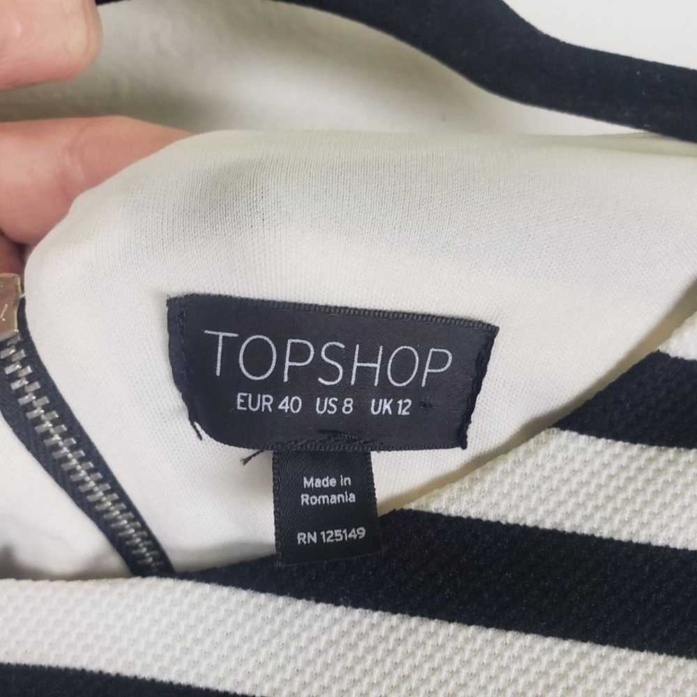 Women's Topshop Sleeveless Black White Stripe Sho… - image 6