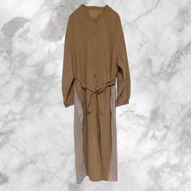 Light brown long one-piece dress with long sleeve… - image 1