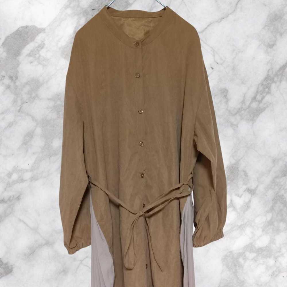 Light brown long one-piece dress with long sleeve… - image 6