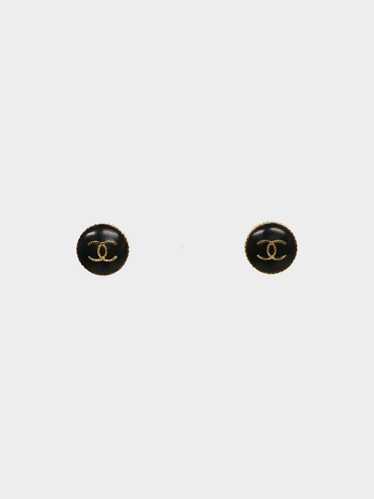 Chanel 2020 Black Round CC Earrings