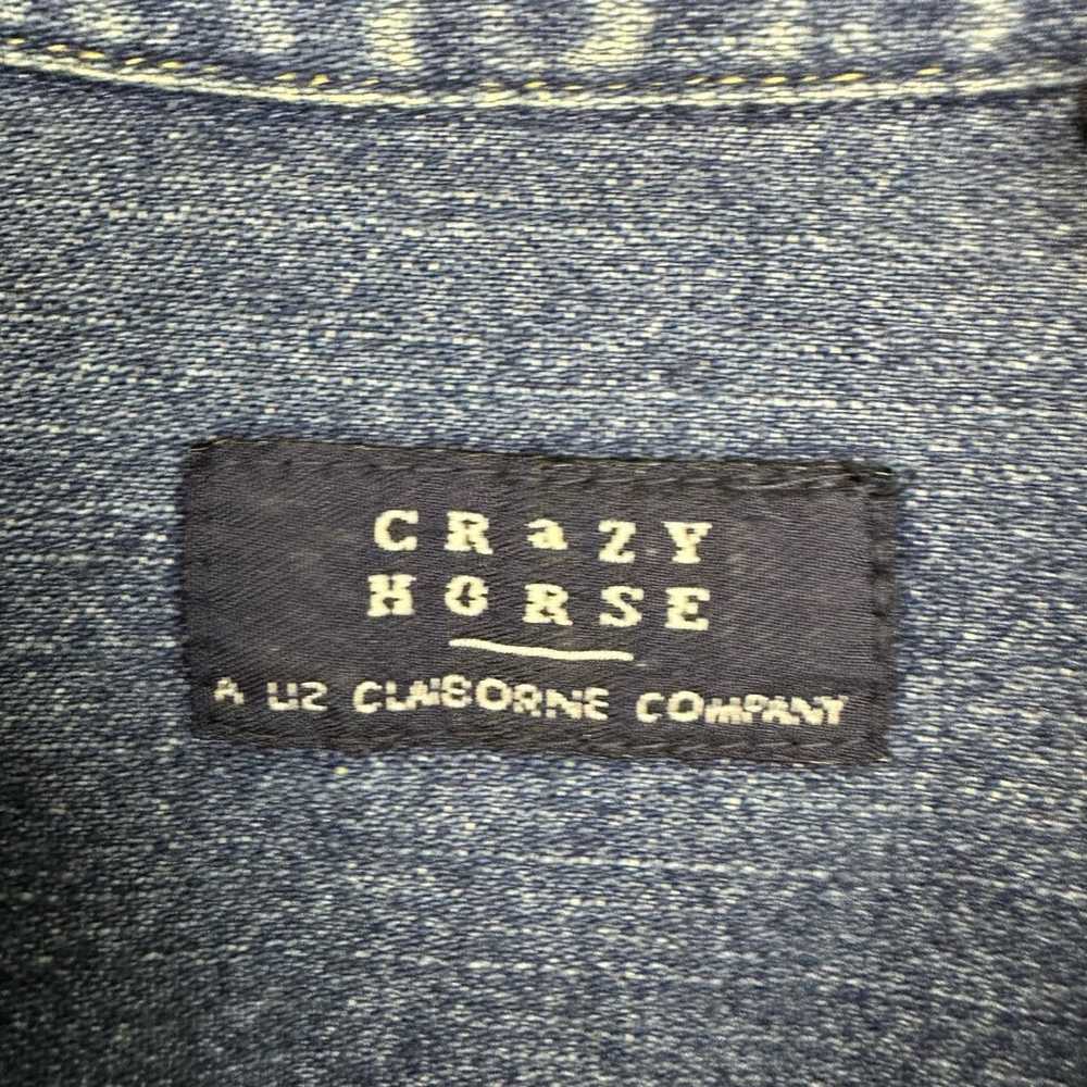 Liz Claiborne Crazy Horse Vintage Denim Short Sle… - image 3