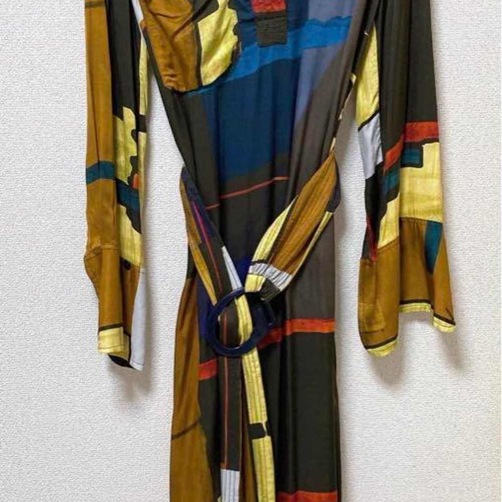 ZARA Long One-piece Dress Multicolor with Long Sl… - image 3