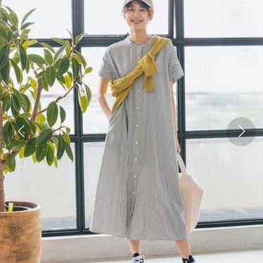 Global Work, sleeveless shirt dress with no collar