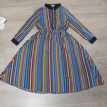 Unused axeas femme striped long one-piece dress - image 1