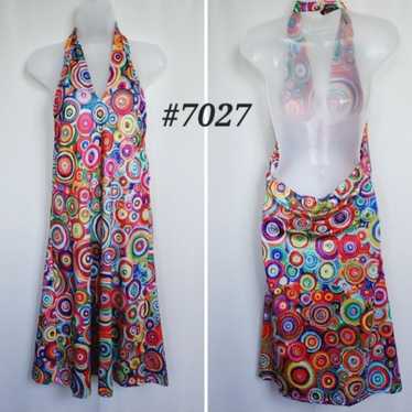 ♧NWOT Chicme colorful open back halter dress *Lar… - image 1