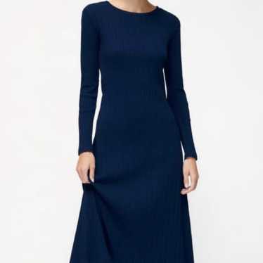 Zara ribbed one-piece Navy Rib midi one-piece Long