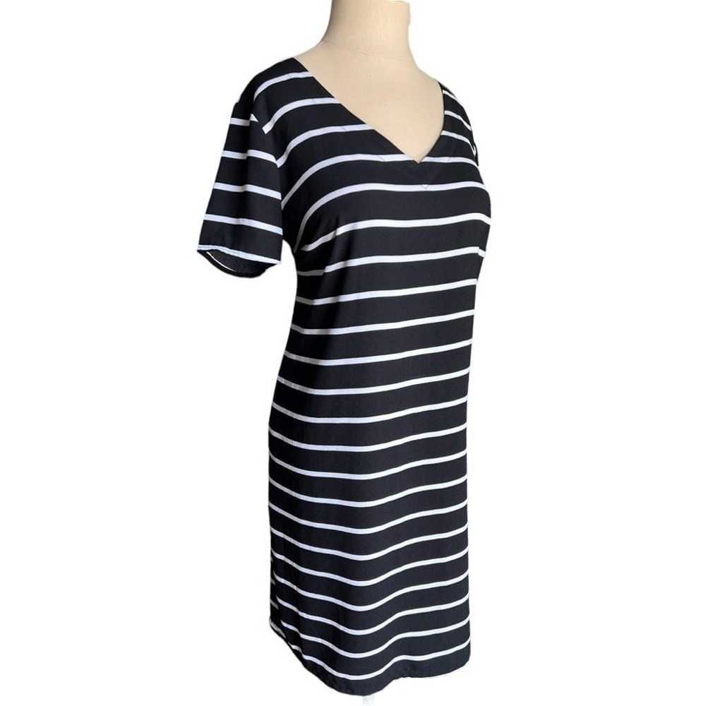 Apt. 9 Black & White Striped Short Sleeve V Neck … - image 3