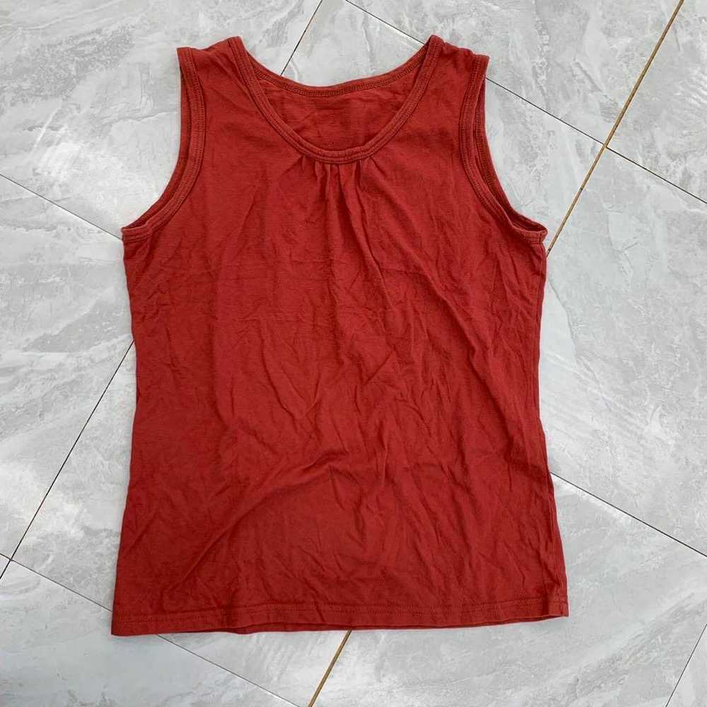 No brand tank top Plain Red Cotton material Sleev… - image 2