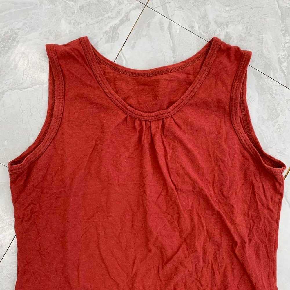 No brand tank top Plain Red Cotton material Sleev… - image 3