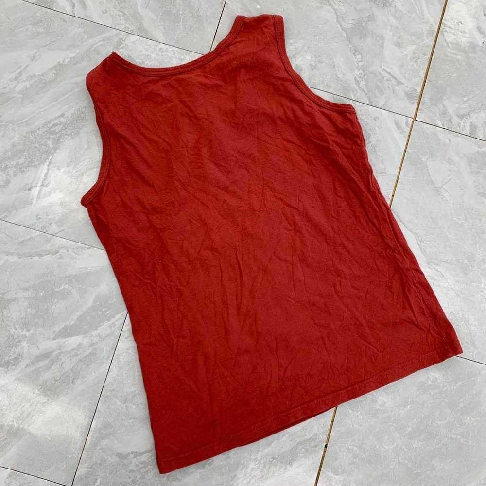 No brand tank top Plain Red Cotton material Sleev… - image 4