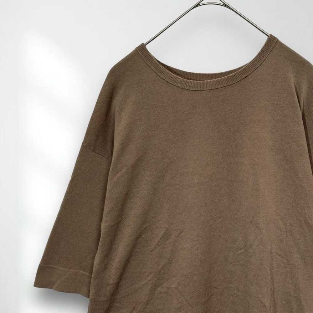 E6121【Georges Rech】T-shirt Brown Crew Neck Plain … - image 2