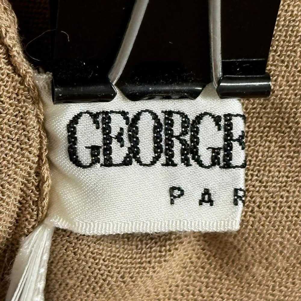 E6121【Georges Rech】T-shirt Brown Crew Neck Plain … - image 7